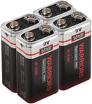 Warriors 4X High Capacity 9V 9 Volt Alkaline Super Long Lasting 4 count