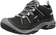 KEEN Women's Circadia Waterproof Hiking Shoe, Black/Cloud Blue, 8 UK