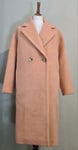 Maison Lener Surface Virgin Wool Double Breasted Coat Salmon Size Large 40