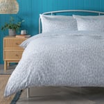 Habitat Brush Strokes Print Bedding Set - Double Blue And White