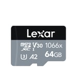 LEXAR PRO 64GB 1066X MICRO SD UHS-I R160/W70