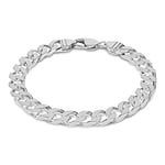 Amazon Essentials Bracelet gourmette à maille plate en argent sterling 20 cm