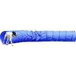 dobar® 50810 Tunnel d'agilité pour Chien Taille XL Tunnel d'agilité pour l'entraînement de 5 m avec Tunnel en Plastique Bleu Diamètre 60 cm Longueur 500 cm