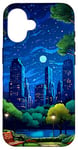 iPhone 16 New York City Evening Stars Retro Pixel art Case