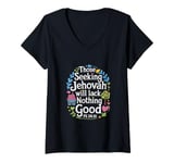 Womens Jehovah's Witness Seeking Jehovah Lack Nothing JW ORG JW V-Neck T-Shirt