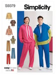 Simplicity Unisex Knit hoodies, Pants & Tees Sewing Pattern, S9379, A