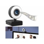 Webcam USB Full HD avec autofocus, double micro intégré et anneau d'éclairage