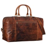 STILORD 'Rover' Sac Weekend Cuir Vintage pour Homme Femme Sac de Voyage Bagage à Main Sac Cabine XL Sac à Bandoulière pour Sport Vacances Système pour Trolley, Couleur:Prestige - Marron