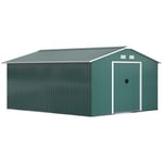 13 X 11ft Outdoor Garden Storage Shed w/2 Doors Galvanised Metal