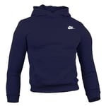 NIKE FD3000-410 K NSW CLUB FLC HDY LBR Sweatshirt Unisex MIDNIGHT NAVY/WHITE Size XS