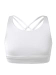 Hansber Girls Kids Solid Colour Sports Bras Spaghetti Shoulder Straps Crop Tops Yoga Dance Gym Activewears White 9-10 Years