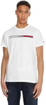 Tommy Jeans Men Short-Sleeve T-Shirt Essential Flag Tee Crew Neck, White (White), XL