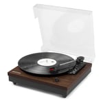 Fenton Bluetooth Record Player Vinyl Turntable with Built-in Speakers RCA Line Out 3-Speed Dark Wood RP112D