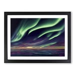 Graceful Aurora Borealis H1022 Framed Print for Living Room Bedroom Home Office Décor, Wall Art Picture Ready to Hang, Black A3 Frame (46 x 34 cm)