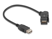 Delock - Usb-Forlengelseskabel - Usb (Hunn) Til Usb (Hunn) Vinklet - Usb 2.0 - 0.8 A - 30 Cm - Tommelskruer - Svart