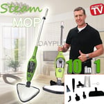 10 in 1 Electrical Steam Mop Handheld Upright Floor Carpet Hot Steamer Cleaner