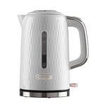 Daewoo Honeycomb Collection, 1.7 Litre Kettle, Fast Boil, Easy Cleaning, Safety Features, 360° Swivel Base, Water Level Gauge, Extra Wide Opening Lid, User Friendly, Part Of A Collection, White