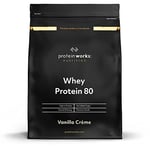 THE PROTEIN WORKS Whey Protéine 80 (Concentré) | 82% de protéines | Shake à faible teneur en sucre et à forte teneur en protéines | Crème Vanillée | 500g