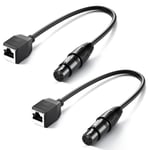 Neewer 5 Pin DMX XLR Female to RJ45 Female Cable, 2 Pack RJ45 to 5 Pin XLR Adapter XLR Connector Only TL60 RGB Tube Light Wand and DMX512 Console Lighting Controller, 1ft/35cm, NC007