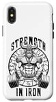 Coque pour iPhone X/XS Viking Gym Warrior Strength In Iron Deadlift Poids Fitness