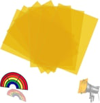 Lot de 7 filtres photo 29,7 x 21 cm gelées photographiques jaunes couleurs filtres transparents superposables filtres A4 pour lumière LED Studio Flash Photo Correction Couleur DIY