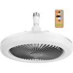 Jalleria - Ventilateur de Plafond avec Lumière, 30W Lampe de Ventilateur E27 led Dimmable Timing avec Télécommande, Silencieux Ventilateur de Plafond