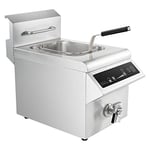 Helloshop26 Friteuse à Induction 1 x 10 Litres Acier Inox Robinet Vidange Professionnelle