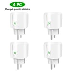 Tuya WiFi EU Plug,Smart Life,moniteur d'alimentation à distance,prise de courant,voix avec Alexa,Yandex,Alice,Google Home,20A - Type 4pcs WIFI 20A