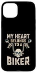 Coque pour iPhone 15 Plus My Heart Belongs To A Biker Moto Rider Girls Women