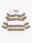 BOSS Baby Stripe Long Sleeve Polo Shirt, White/Multi