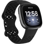 Silikoninen kelloranneke Fitbit Versa 3 / Fitbit Senselle Musta