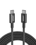 cable USB C vers USB C,100 W Type-C 2.0 en nylon,3 m,pour iPhone 15/15 pro,MacBook,iPad,Samsung Galaxy S23 et autres(noir)