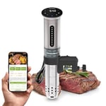 KitchenBoss WIFI Sous Vide Machine: Sous Vide Cooker 1100W Cooking Machine Ultra Quiet LED Precision Immersion Stainless Steel IPX7 Waterproof Silver