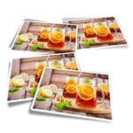 4x Rectangle Stickers - Iced Tea Lemonade Ice Drink Cafe #16543