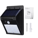 12 LED lot de 4 Éclairage de Sécurité - Détecteur de Mouvement - Etanche à l'Eau - Extérieur - Spot Solaire - Jardin, Terrasse etc