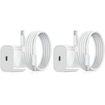 2-Pack - Laddare för Samsung 25W Adapter+Kabel USB-C Snabbladdare Vit