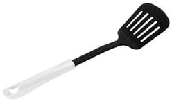 Fackelmann ARCADALINA Slotted Turner, Flipping & Turning, Cooking Spatula, Fish Slice, Burger Flipper, Egg Turner, Anti-Scratch, Non-Stick, Heat-Resistant, Dishwasher Safe, Black & White, 33.5x8x4.5cm