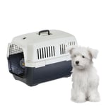 Ferplast Cat Carrier CLIPPER 3, Dog Carrier, IATA Approved Travel Crate, Pet Carrier for Small Dogs and Cats max 15 Kg, for Car Travel, Airline, Train, 64 x 43 x h 43 cm, Steel Door, Secure Closure