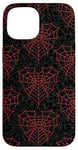 iPhone 15 Cute Heart Spider Web Pattern Gothic Goth Valentines Day Case