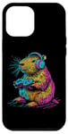 iPhone 12 Pro Max Capybara Gamer Headphones Video Game for Teens & game player Case