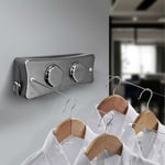 Corde à Linge Rétractable, Fil a Ligne Retractable Murale avec 2 x 5M Ligne en Acier Inoxydable, Fil Linge Extensible Réglable pour Intérieur et