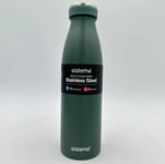 Sistema Stainless Steel Bottle Flask Cup | 500ml Double Walled | Green