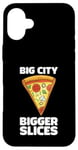 Coque pour iPhone 16 Plus Design amusant Love Pizza Big City Style