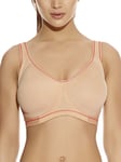 Freya Womens Active Sonic Moulded J-Hook Sports Bra - Beige material_polyamide - Size 38F