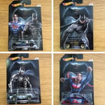 Batman vs Superman Set 4 Model Cars 1:64 Scale Mattel Hot Wheels Die Cast DC