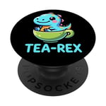 Tea-Rex Cute T-Rex Dinosaur Lover Kawaii Funny Dino PopSockets Swappable PopGrip