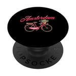 Hollandais Fleur Vélo Vintage Amsterdam Souvenir PopSockets PopGrip Interchangeable