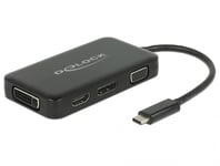 DELOCK – Adapter USB Type-C™ male > VGA / HDMI / DVI / DisplayPort female black (63929)