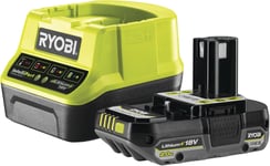 Ryobi RB1820C130597008 18V ONE+ 1 x 2.0Ah Battery & 2.0A Charger Kit, Green