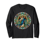 Stained Glass Saint Archangel Raphael Long Sleeve T-Shirt